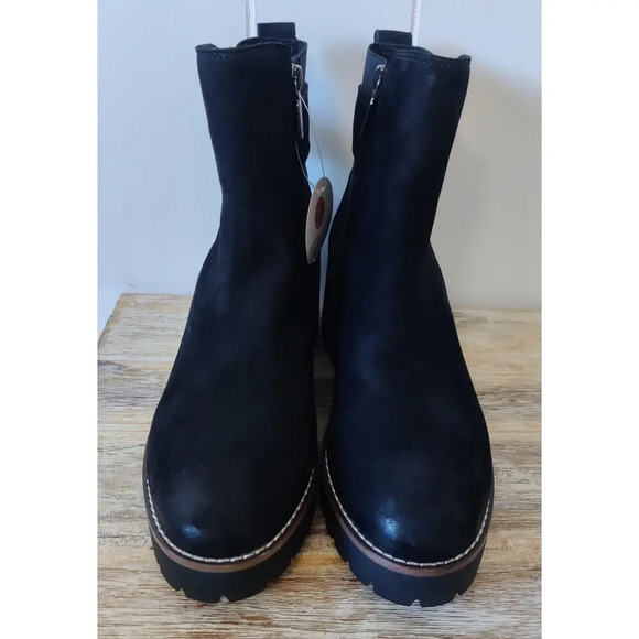 New BLONDO DAHLIA WATERPROOF LUG SOLE BLACK NUBUCK BOOTIES Sz 7M - Picture 5 of 7